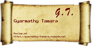 Gyarmathy Tamara névjegykártya